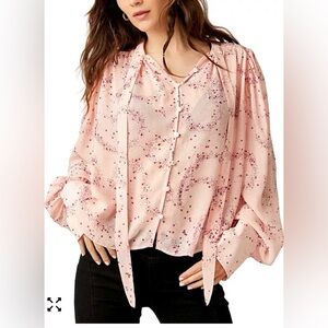 Free People Women's Stars Align Printed Button-Front Top